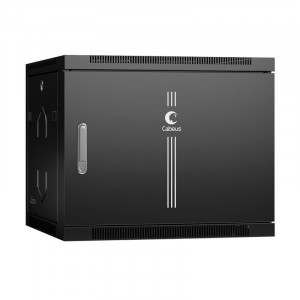 Cabeus SH-05F-9U60/45m-BK Шкаф телекоммуникационный настенный 19" 9U 600x450x501mm (ШхГхВ) дверь металл, цвет черный (RAL 9004)