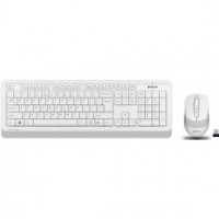 A-4Tech Клавиатура + мышь A4 Fstyler FG1010 WHITE клав:белый/серый мышь:белый/серый USB беспроводная [1147575]
