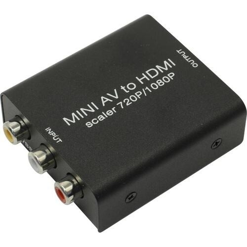 ORIENT C205, HD Video Converter AV (3xRCA) -> HDMI F, вход PAL/NTSC, выход HDMI 720p/1080p@60Hz, питание от USB, мини метал.корпус, черный (30765)
