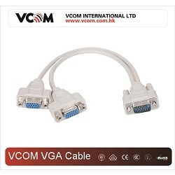 VCOM VVG6530 Кабель-разветвитель VGA 1=>2 (1x15M/2 x15F), {VGA Spliter Cable 0.3m}