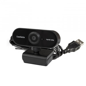 Exegate EX287379RUS Веб-камера ExeGate Stream C925 FullHD T-Tripod (матрица 1/3" 2 Мп, 1920х1080, 1080P, 30fps, 4-линзовый объектив, шторка, фиксированный фокус, USB, микрофон с шумоподавлением, повор