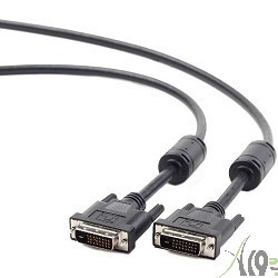 Кабель DVI-D dual link Gembird/Cablexpert , 25M/25M, 3.0м, черный, экран, феррит.кольца, пакет (CC-DVI2-BK-10)