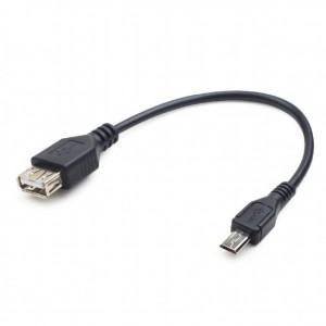 Cablexpert Кабель USB 2.0 OTG USBAF/MicroBM, 0.15м, удлиненный разъем micro USB - 9мм (A-OTG-AFBM-03)