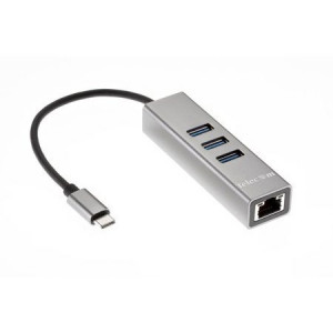 Telecom Переходник USB 3.1 Type-C -->RJ-45 1000Mbps +3 USB3.0, Aluminum Shell, 0.2м Telecom <TA311C>