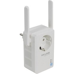 TP-Link TL-WA860RE 300Mbps Wireless N Wall Plugged Range Extender with AC Passthrough, QCA(Atheros), 2T2R, 2.4GHz, 802.11b/g/n, 1 10/100Mbps LAN port, Range Extender button, Range Extender mode, suppo