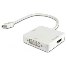 ORIENT Кабель-адаптер C305, Mini DisplayPort M -> HDMI/ DVI-I/ DisplayPort, длина 0.2 метра, белый (30305)