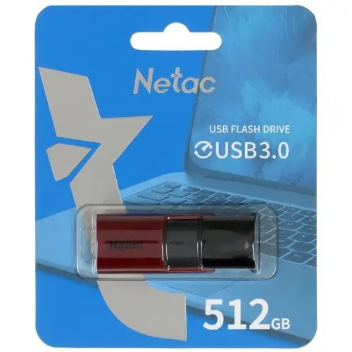 Netac USB Drive 512GB U182  <NT03U182N-512G-30RE>, USB3.0, сдвижной корпус, пластиковая