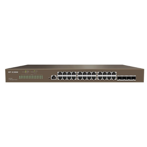IP-COM G5328F Коммутатор управляемый в стойку, 24*1Gbit RJ45, 4*SFP 1Gbit,  console port