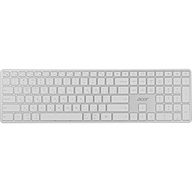 Acer OKR301, USB, Bluetooth/Радиоканал, белый + серебристый [zl.kbdee.015]