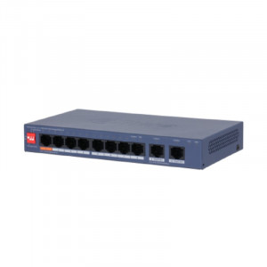 DAHUA DH-CS4010-8ET2GT-60 8-портовый PoE коммутатор управляемый 8 RJ45 10/100Мбит/с (PoE/PoE+/Hi-PoE), 2 RJ45 10/100/1000Мбит/с (uplink); до 60Вт, до 250м
