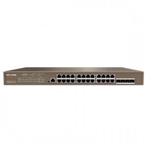 IP-COM G5328P-24-410W Коммутатор управляемый в стойку, PoE, 24*1Gbit RJ45, 4*1Gbit SFP, 1-24PoE, console port, 130W PoE