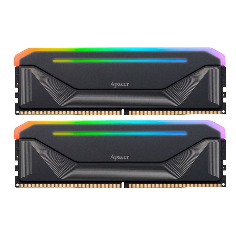 Оперативная память Apacer  DDR5  32GB  6800MHz DIMM NOX RGB Black Gaming Memory (PC5-54400) CL36 1.4V  Kit (2x16GB) (Retail) 2048*8  Heat Sink (Retail) 3 years (AH5U32G68C592NBAA-2)