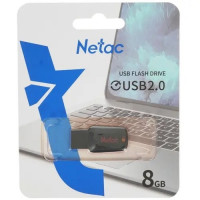 Netac USB Drive 8GB U197 NT03U197N-008G-20BK USB2.0 черный/красный