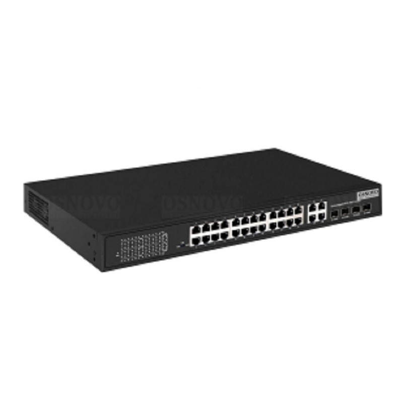 Коммутатор/ OSNOVO PoE коммутатор 24 x 10/100 Base-T PoE,  4 x GE Combo Uplink RJ45/SFP, PoE на порт - до 30W, суммарно PoE до 385W