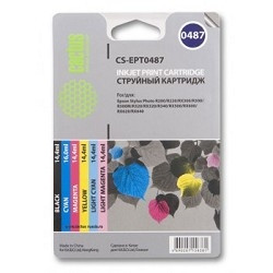 Cactus CS-EPT0487 Картридж струйный цветной R200/R220/R300/R320/R340/RX500/RX600/RX620/RX640 (6 цветов)