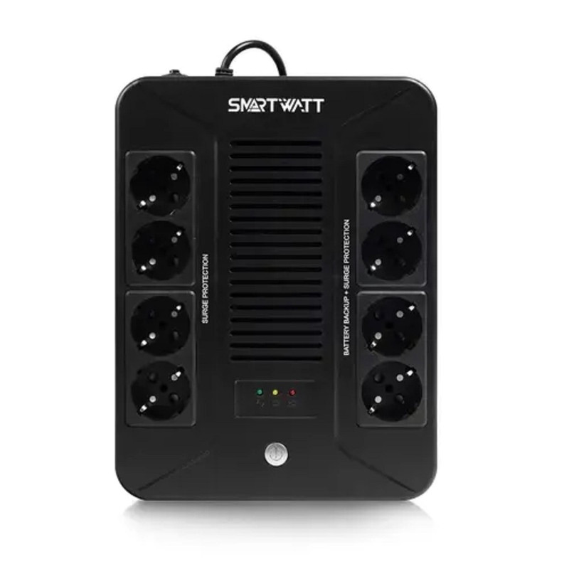 SMARTWATT UPS SAFE PRO 1000 {линейно-интерактивный,1000/600 ВА/Вт, напольный/настенный, LED индикация, Shuko CEE7/4 - 8 шт. (4 шт. с резервным питанием, 4 шт. - сетевой фильтр}