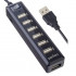 Perfeo USB-HUB 7 Port, (PF-H034 Black) чёрный [PF_C3225]