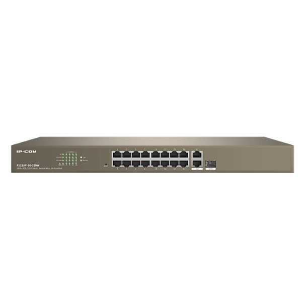 IP-COM F1218P-16-250W Коммутатор в стойку, PoE, 16RJ45*100mbit +2RJ45*1Gbit/1SFP, 250W PoE IP-COM F1218P-16-250W Коммутатор в стойку, PoE, 16RJ45*100mbit +2RJ45*1Gbit/1SFP, 250W PoE