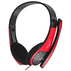 Oklick HS-M150 черный/красный 2м накладные оголовье (NO-003N)