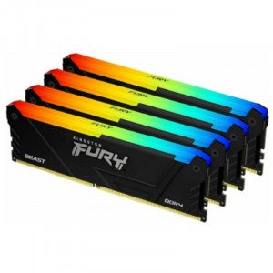 Память DDR4 4x8GB 3600MHz Kingston KF436C17BB2AK4/32 Fury Beast RGB RTL Gaming PC4-28800 CL17 DIMM 288-pin 1.35В kit single rank с радиатором Ret