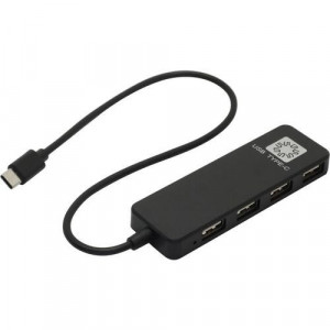 5bites Концентратор HB24C-210BK 4*USB2.0 / TYPE-C PLUG / BLACK