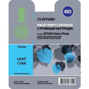 Картридж струйный Cactus CS-EPT0485 светло-голубой (14.4мл) для Epson Stylus Photo R200/R220/R300/R320/R340/RX500/RX600/RX620/RX640