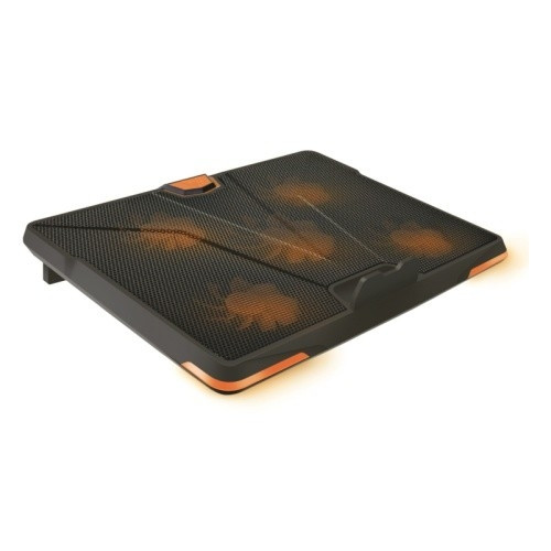CROWN  Подставка для ноутбука CMLS-133 ( до 19" Размер 390*295*30 мм , кулеры: D110mm*1+ D85mm*4, оранжевая led подсветка, регулятор скорости, 3 уровня наклона)