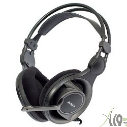 A4Tech HS-100, черные {Гарнитура, мониторные, 20 - 20000Гц, длина шнура 2м}