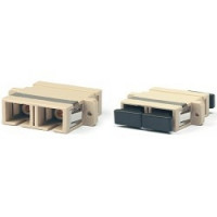 Hyperline FA-P11Z-DSC/­DSC-N/­BK-BG Оптический проходной адаптер SC/­PC-SC/­PC, MM, duplex, корпус пластиковый, бежевый, черные колпачки