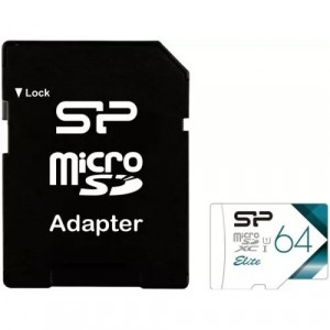 Флеш карта microSD 64GB Silicon Power Elite microSDHC Class 10 UHS-I (SD адаптер) Colorful (SP064GBSTXBU1V21SP)