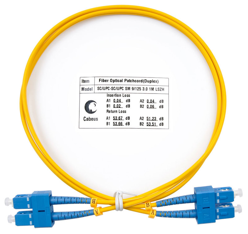 Cabeus FOP(d)-9-SC-SC-1m Шнур оптический duplex SC-SC 9/125 sm 1м LSZH