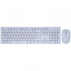 Oklick 240M White USB  Клавиатура + мышь cordless slim Multimedia [1091258]