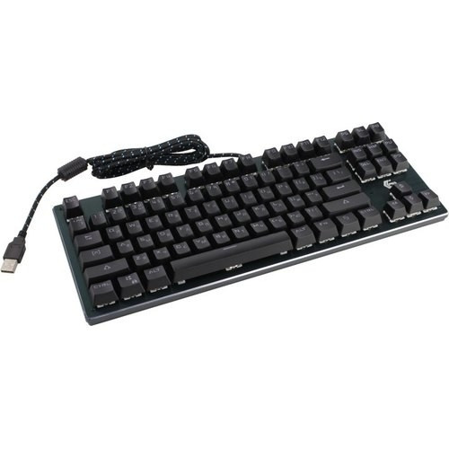Клавиатура механ Gembird KB-G540L {USB, черн, переключатели Outemu Blue, 87 клавиши, подсветка Rainbow 9 режимов, FN, кабель тканевый 1.8м}