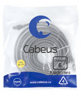 Cabeus PC-UTP-RJ45-Cat.6-15m Патч-корд U/UTP, категория 6, 2xRJ45/8p8c, неэкранированный, серый, PVC, 15м