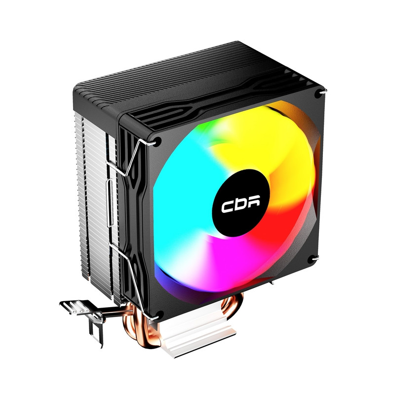 CBR-CC-2115-RGB-PWM Кулер для процессора, Al+Cu, 2 heat pipes, Socket 775/1155/1156/1150/1151/1200/1700/940/AM2/АМ2+/АМ3/AM3+/FM1/FM2/AM4/AM5, TDP 115W, 90mm Fan, 2600RPM, HB, RGB, PWM, 32db