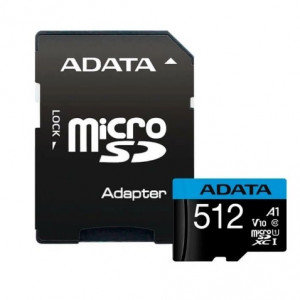 Флеш карта microSD A-DATA 512GB microSDHC Class 10 UHS-I A1 100/25 MB/s (SD адаптер)