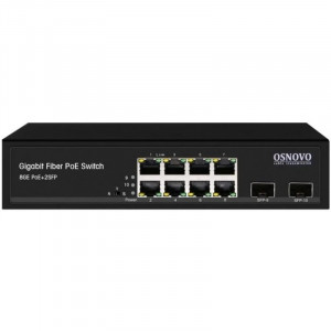 Коммутатор/ OSNOVO Гигабитный PoE коммутатор на 10 портов, 8 *10/100/1000 Base-T PoE, 2*SFP 1000 Base-T, PoE на порт до 30W, суммарно до 150W Коммутатор/ OSNOVO Гигабитный PoE коммутатор на 10 портов, 8 *10/100/1000 Base-T PoE, 2*SFP 1000 Base-T, PoE на порт до 30W, суммарно до 150W