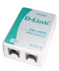D-Link DSL-30CF/RS Сплитер ADSL Annex A 1xRJ11 вход и 2xRJ-11 выход с 12cm телеф кабелем 