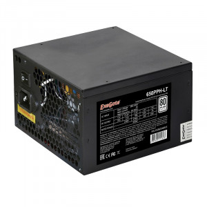 Exegate EX282046RUS-OEM Блок питания 650W Exegate 650PPH-LT-OEM, 80+, ATX, black, APFC, 12cm, 24p, (4+4)p, 5*SATA, 3*IDE