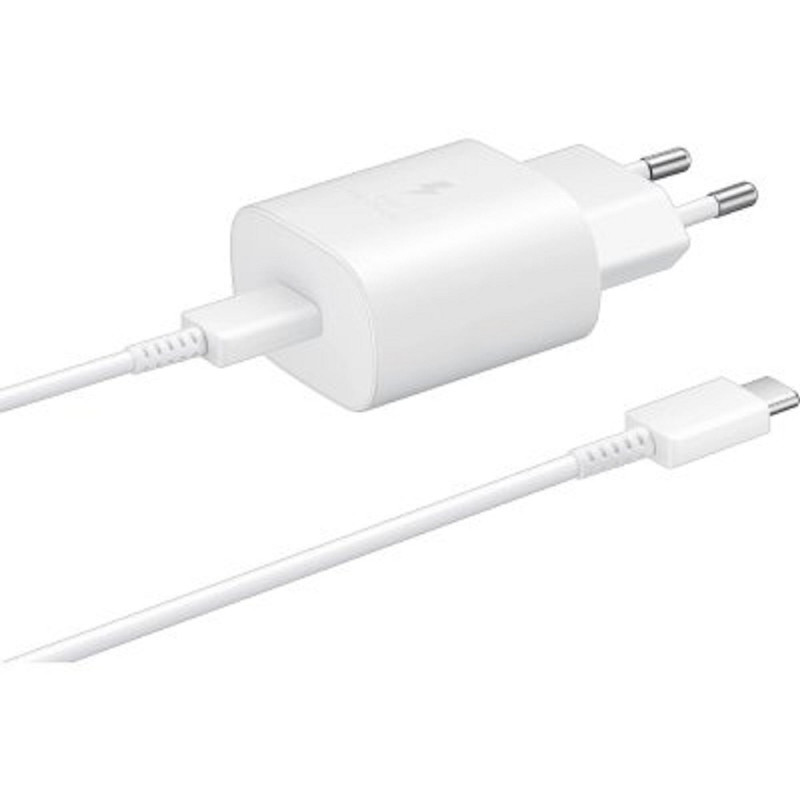 Сетевое зарядное устройство Samsung EP-TA800,  USB type-C,  USB type-C,  25Вт,  3A,  белый [ep-ta800xwegww]