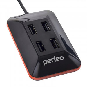 Perfeo USB-HUB 4 Port, (PF-VI-H028 Black) чёрный [PF_A4527]