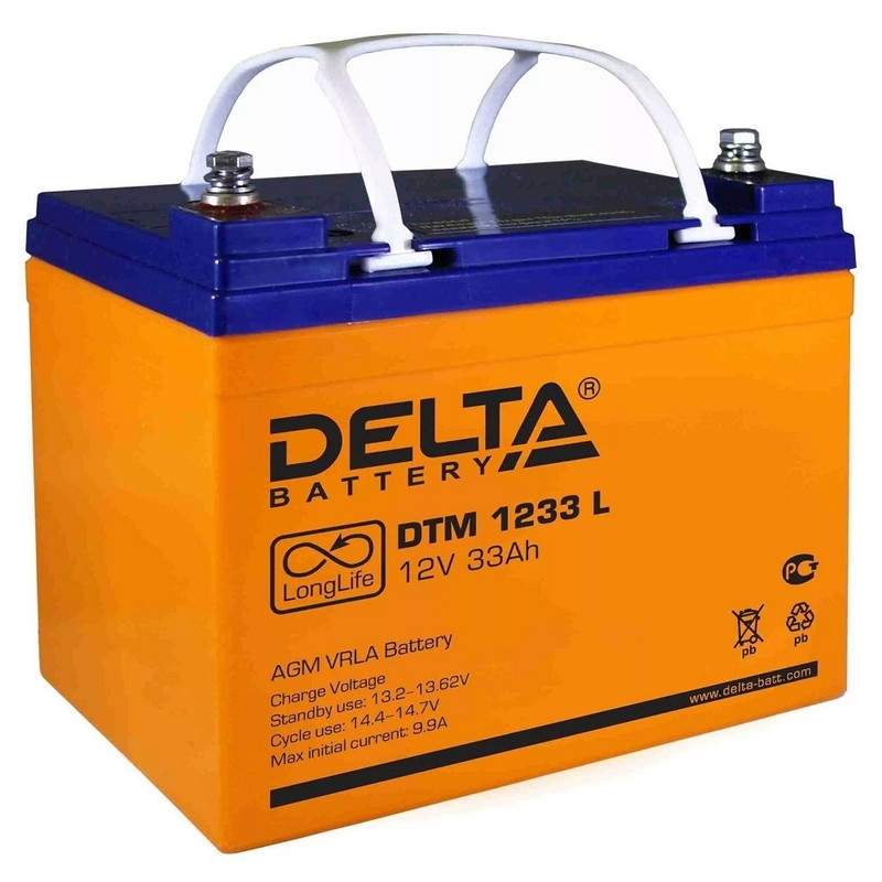 Delta DTM 1233 L (26А\ч, 12В) свинцово- кислотный аккумулятор  