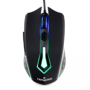Мышь игровая Гарнизон GM-700G, "Алкес", код "Survarium", USB, чип Х1, черн., софт тач, 1600 DPI, 5кн