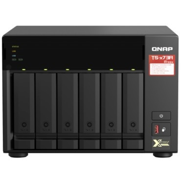 QNAP TS-673A-8G NAS, 6 trays 3,5"/2,5", 2x2,5 GbE BASE-T, 2 x M.2 NVMe 2280 slots, quad-core AMD Ryzen V1500B 2,2 GHz, 8 GB SO-DIMM DDR4 (1 x 8 GB) up to 64GB (2x32 GB) 