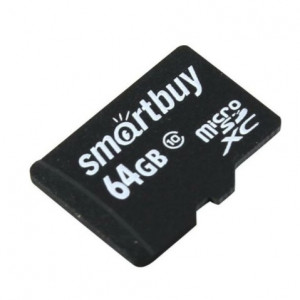 Флеш карта micro SDXC карта памяти Smartbuy 64GB Class 10 (без адаптера) LE  (SB64GBSDCL10-00LE) 