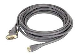Кабель HDMI-DVI Gembird, 10м, 19M/19M, single link, черный, позол.разъемы, экран [CC-HDMI-DVI-10MC]
