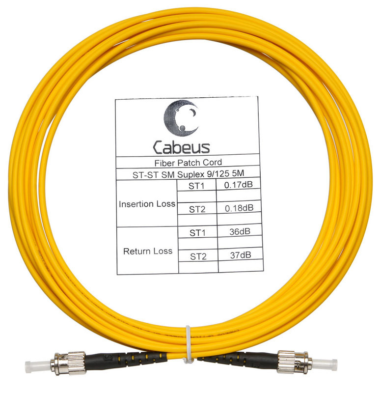Cabeus FOP(s)-9-ST-ST-15m Шнур оптический simplex ST-ST 9/125 sm 15м LSZH