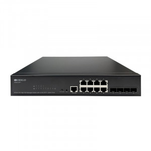 ORIGO OS5212P+/240W/A1A Управляемый L3 PoE-коммутатор 8x2.5GBase-T 802.3bt PoE, 4x10G SFP+, PoE-бюджет 240 Вт