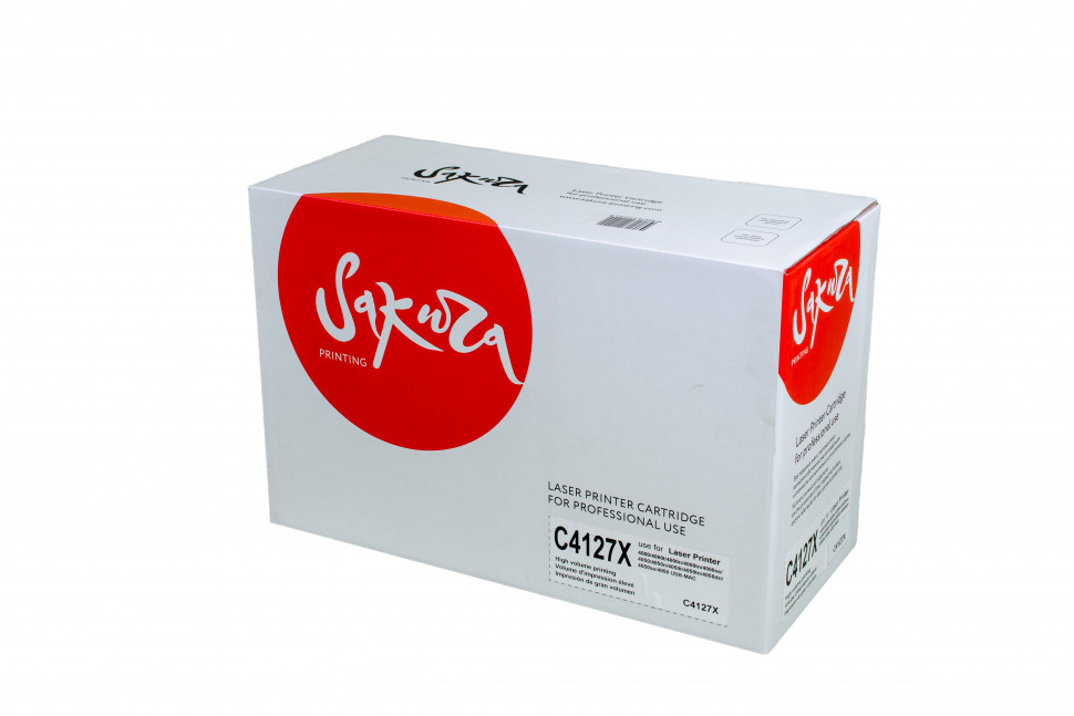 C4127X (HP 27X) Картридж Sakura для HP LJ HP4000/4000T/4000N/4050, черный, 10000 к.