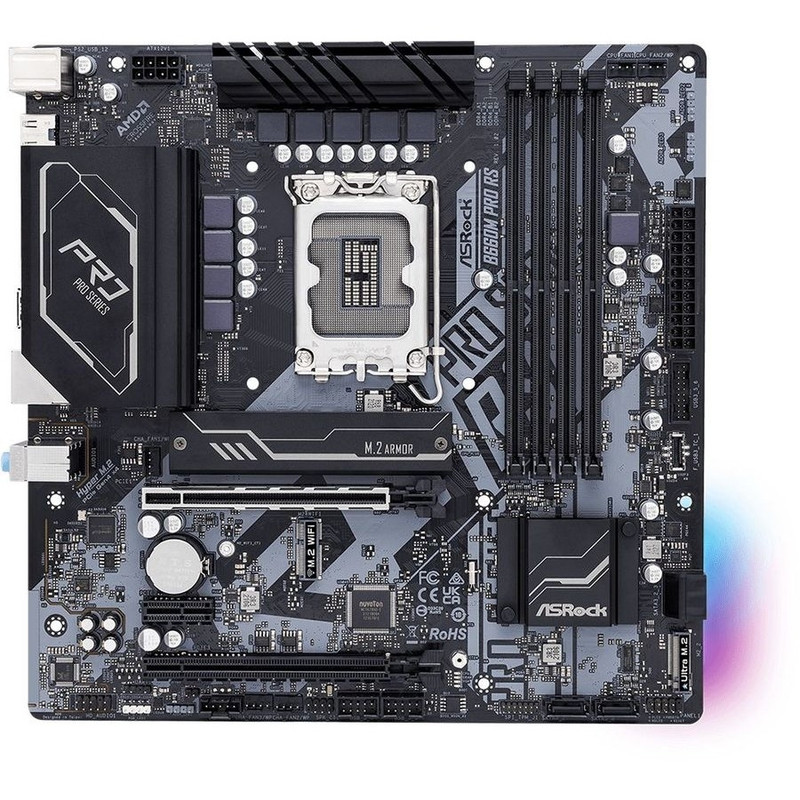 Asrock B660M PRO RS Soc-1700 Intel B660 4xDDR4 mATX AC`97 8ch(7.1) GbLAN RAID+HDMI+DP